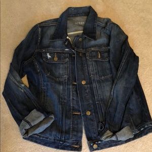 Women’s distressed blue jean jacket